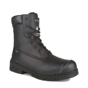 Acton Men's 8" Prospect Vegan Safety Work Boots - Chemtech Microfiber, Waterproof, Steel Toe, Insulated, Puncture-Resistant | Sizes 7-14 | Black
