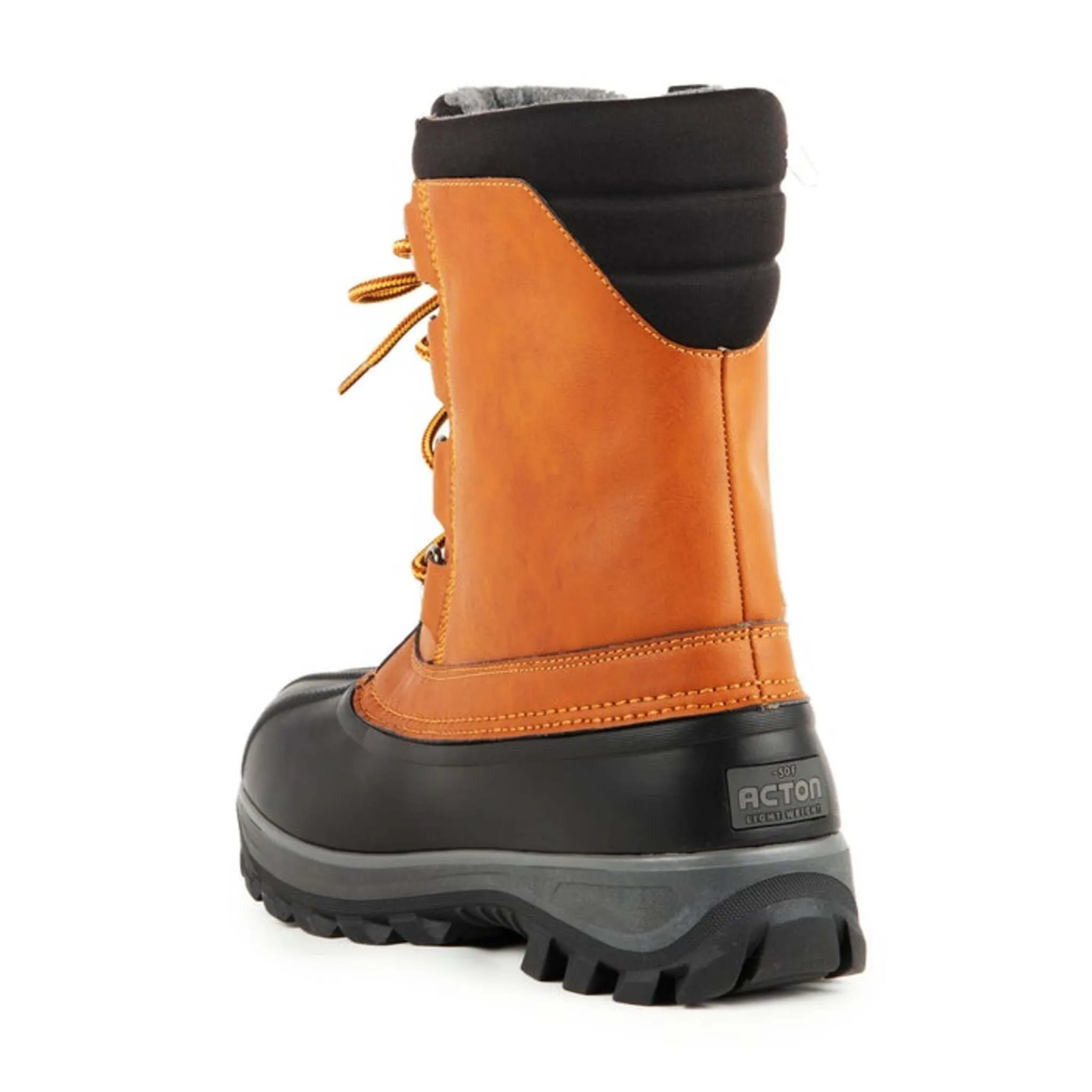 Acton Men's Winter Work Boots Yukon - Waterproof Synthetic Leather, Removable Insole, Reflective Inserts, Anti-Tear Nylon, Slip-Resistant | Sizes 7-14