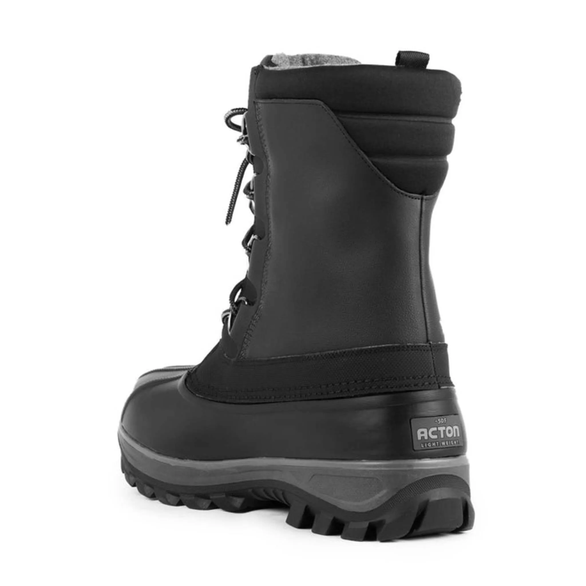Acton Men's Winter Work Boots Yukon - Waterproof Synthetic Leather, Removable Insole, Reflective Inserts, Anti-Tear Nylon, Slip-Resistant | Sizes 7-14