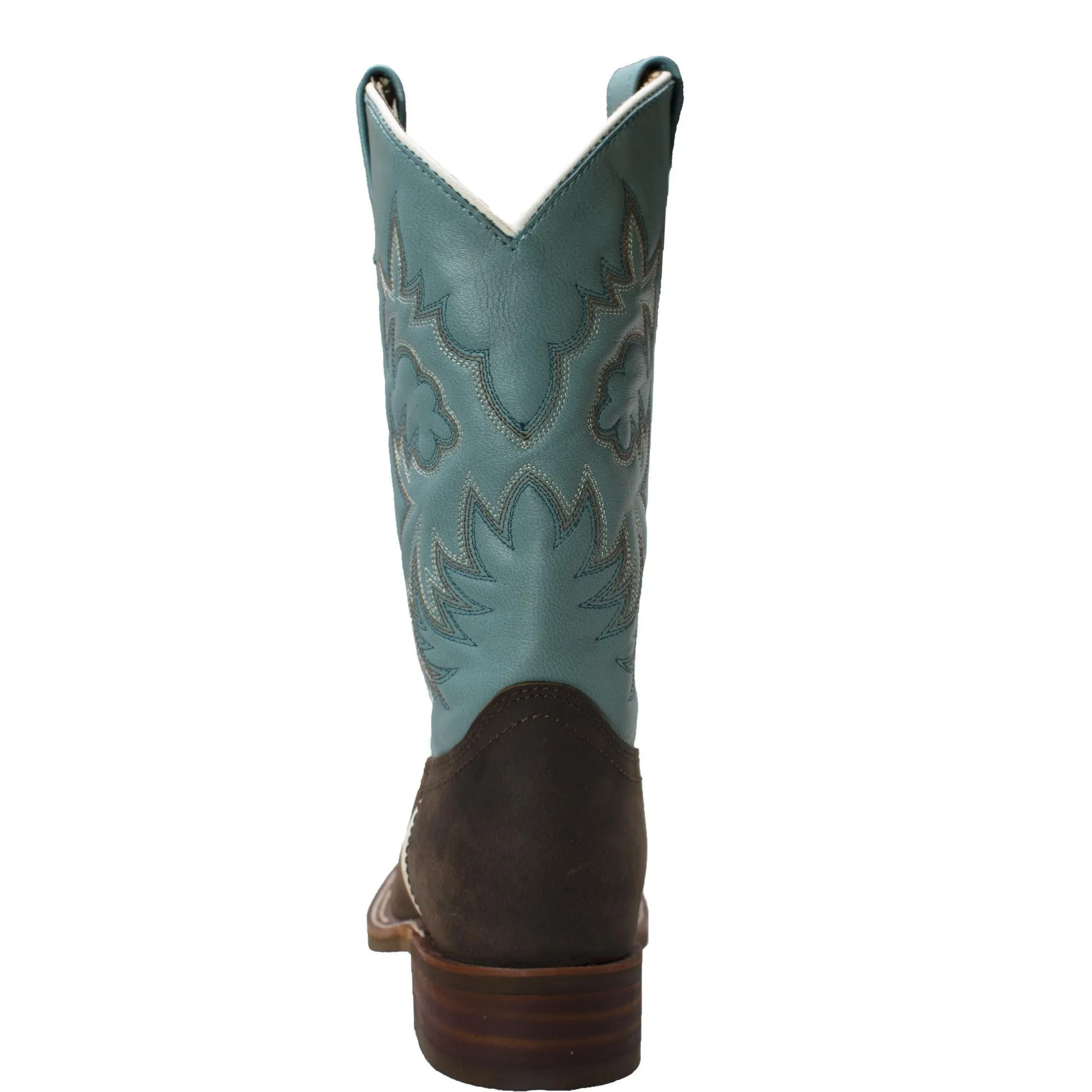AdTec Women's 11" Western Square Toe Boots Brown/Turquoise