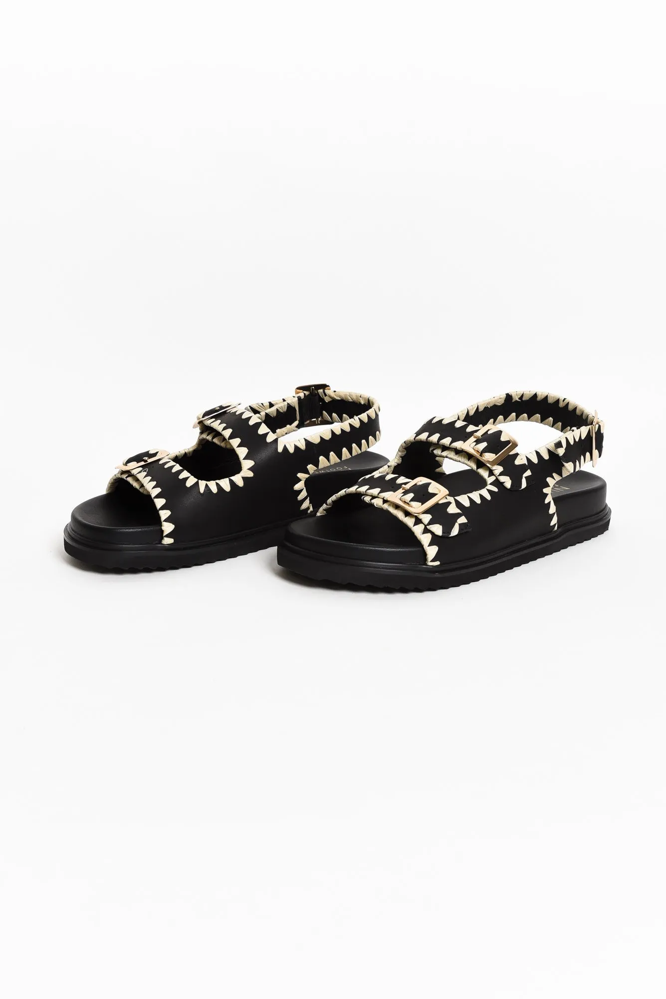 Alice Black Leather Sandal