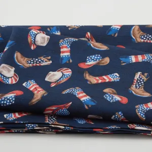 All American - Hats and Boots Navy 2 Yard Cut