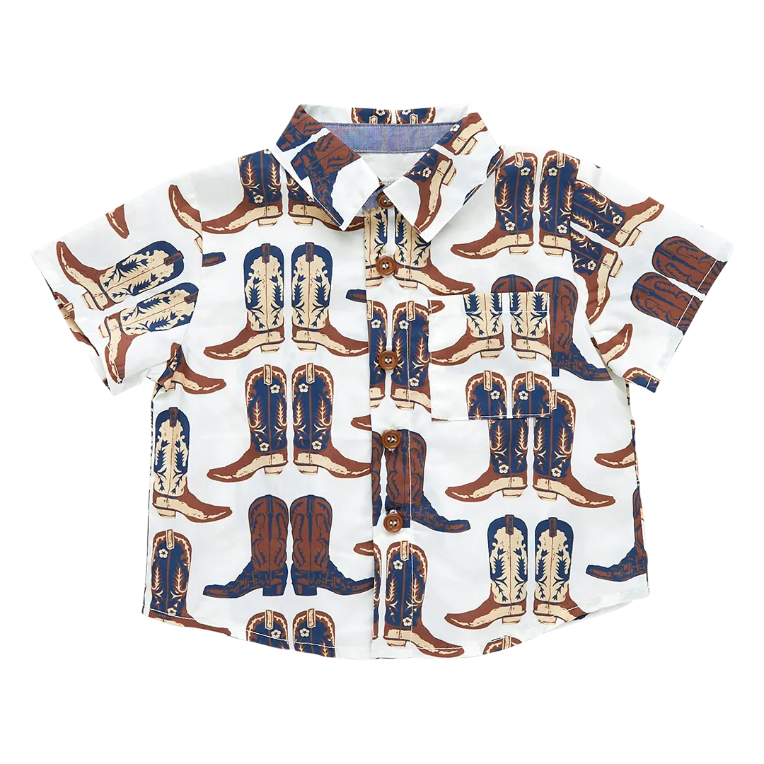 Baby Boys Jack Shirt - Cowboy Boots