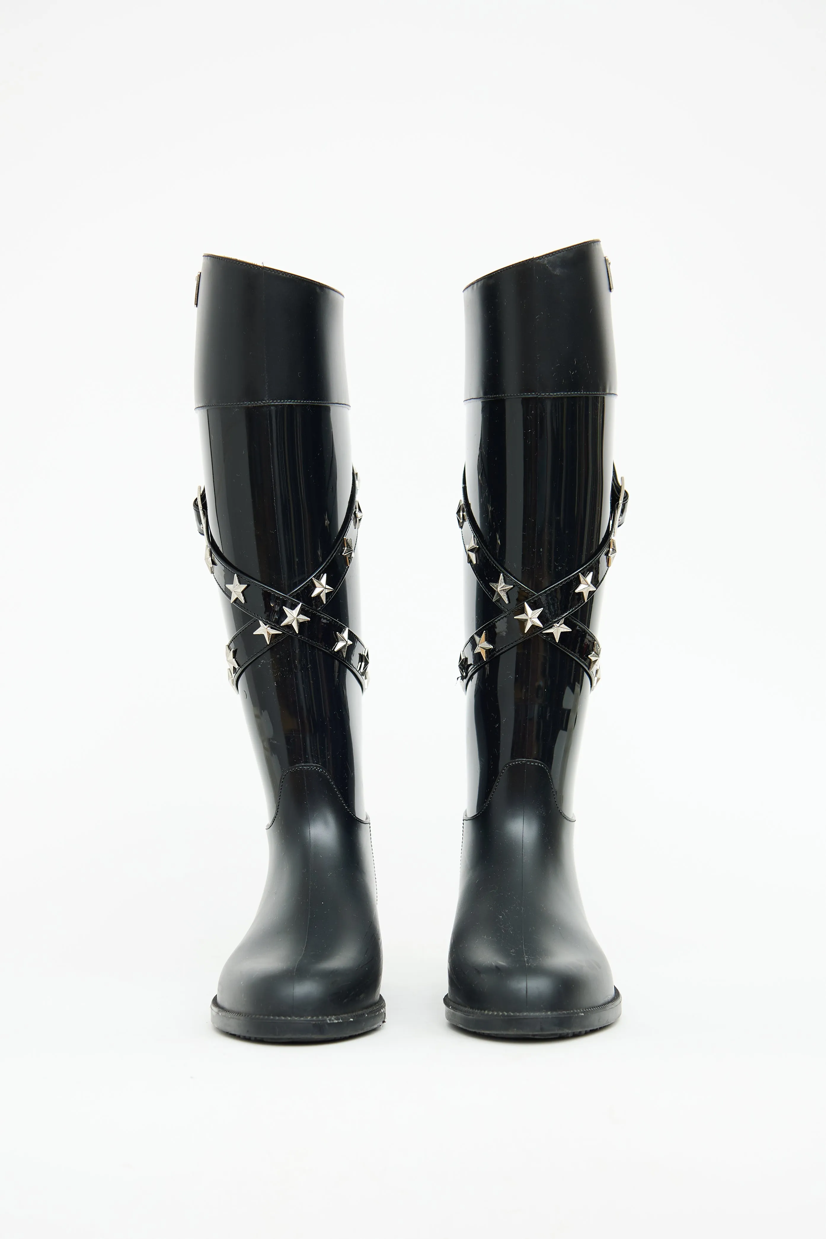 Black Belted Star Studded Boots