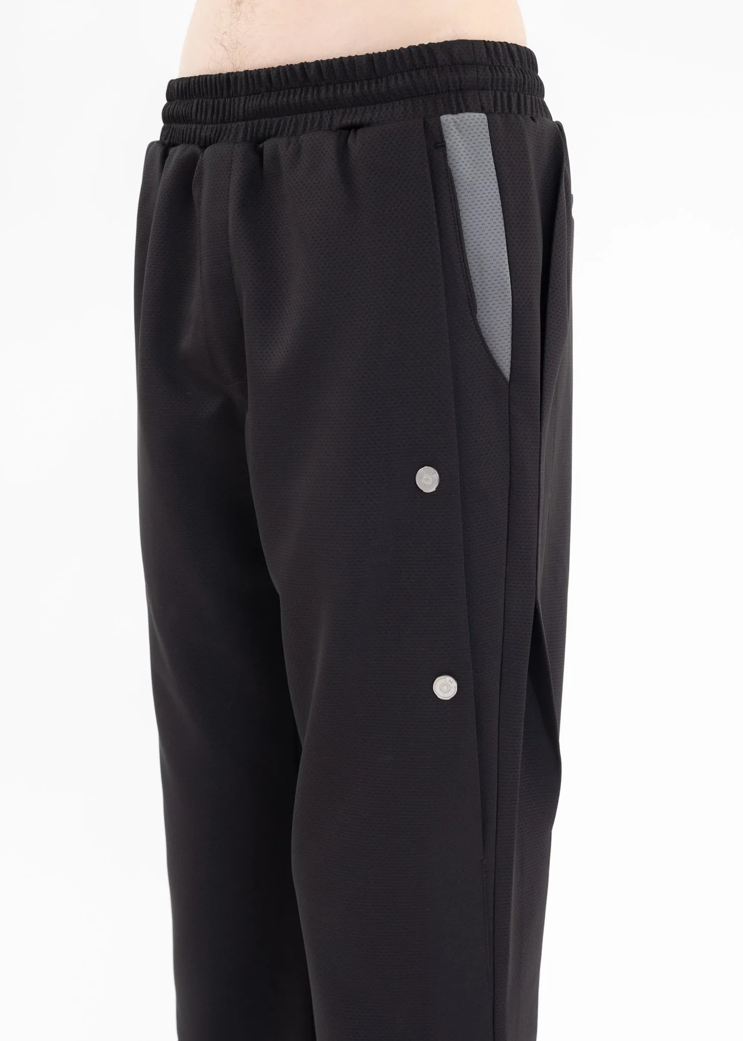 Black Fair Shaped Layer Panelled Track Pants
