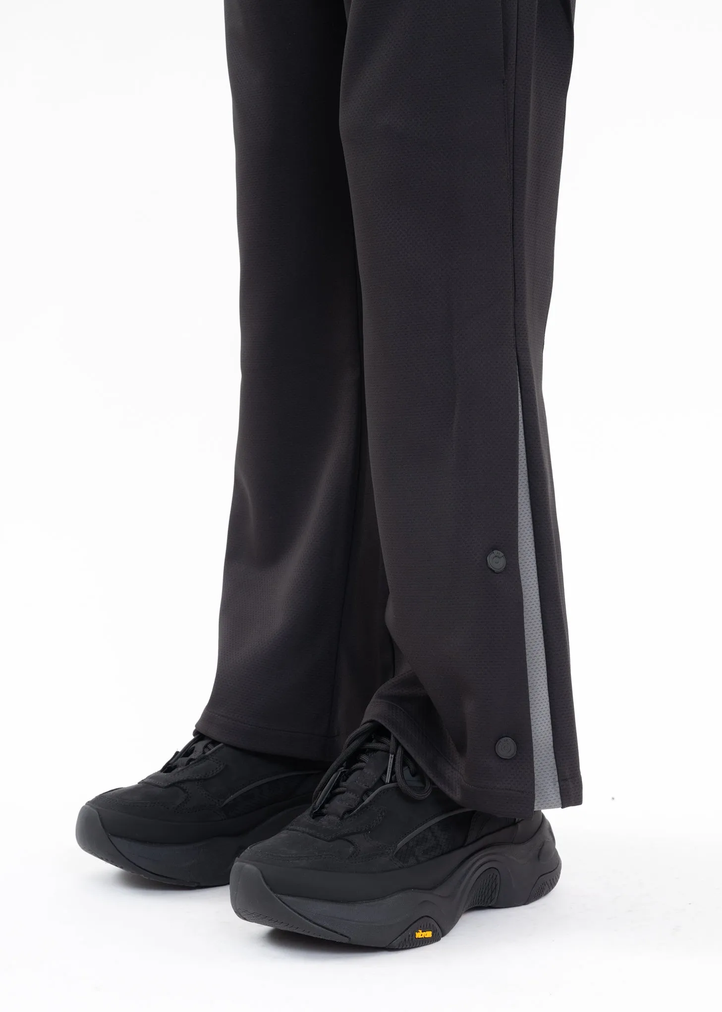 Black Fair Shaped Layer Panelled Track Pants