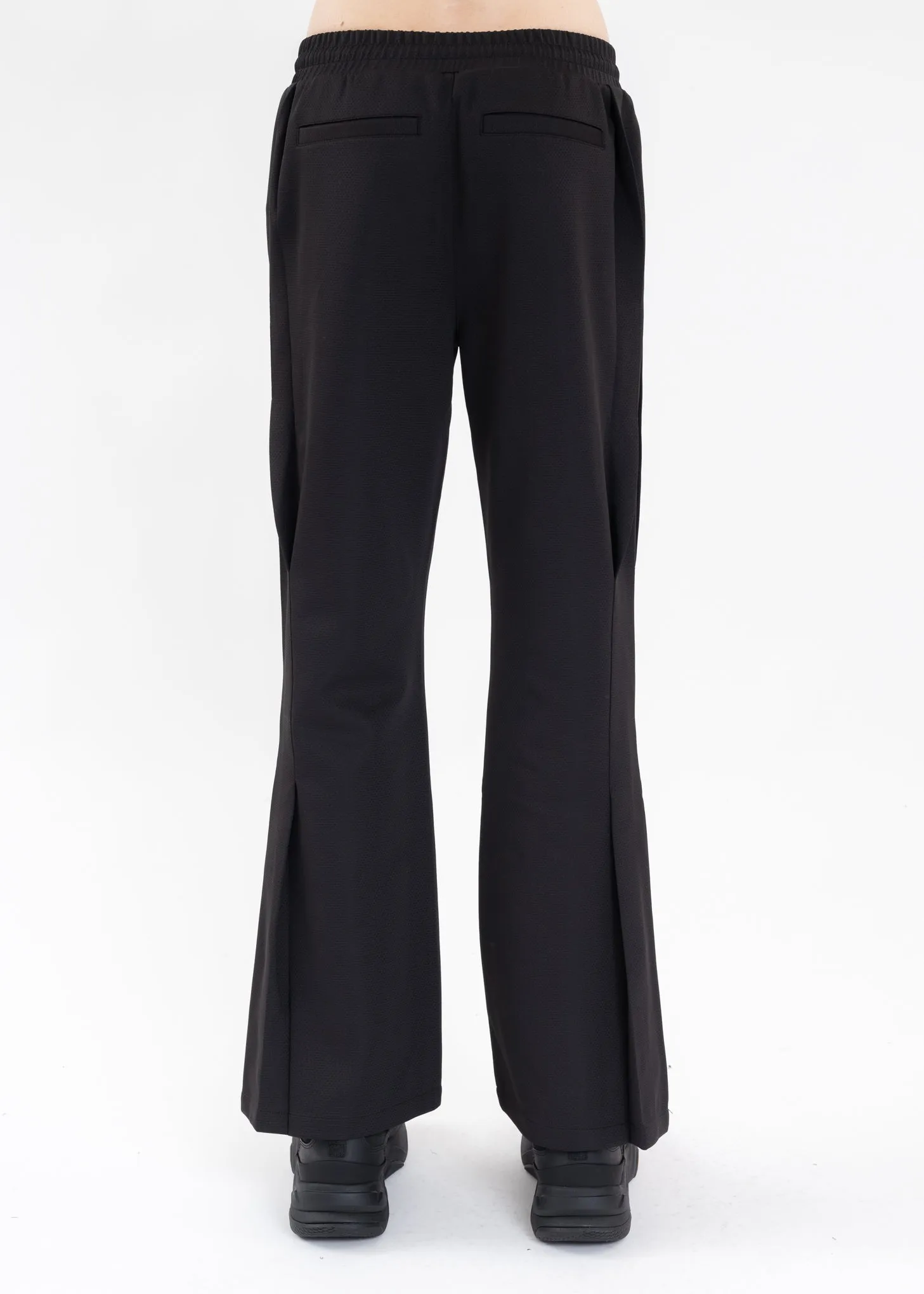 Black Fair Shaped Layer Panelled Track Pants
