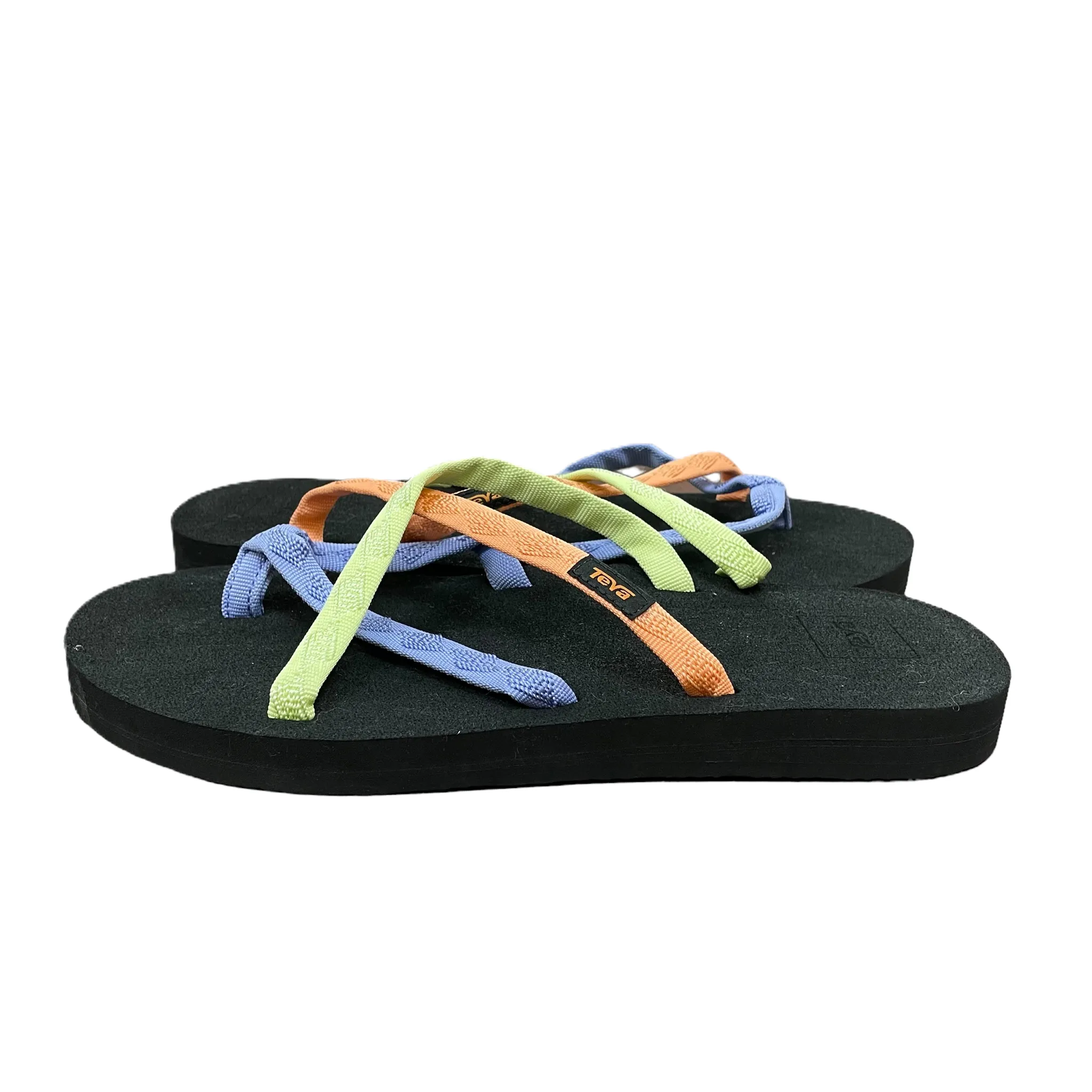 Black Sandals Flats By Teva, Size: 9