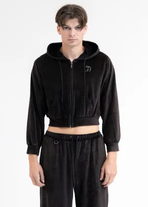 BLACK VELOUR TRACK JACKET