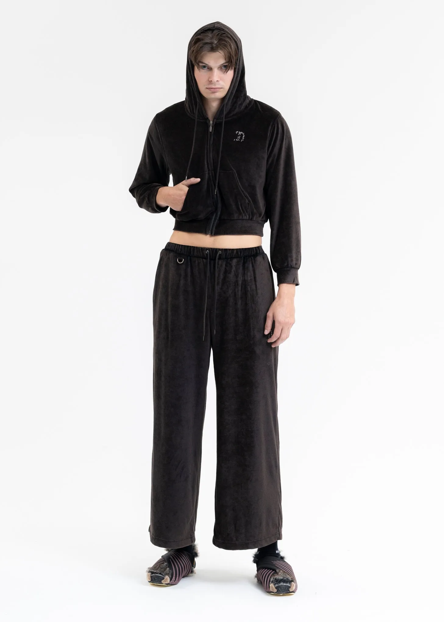 BLACK VELOUR TRACK JACKET