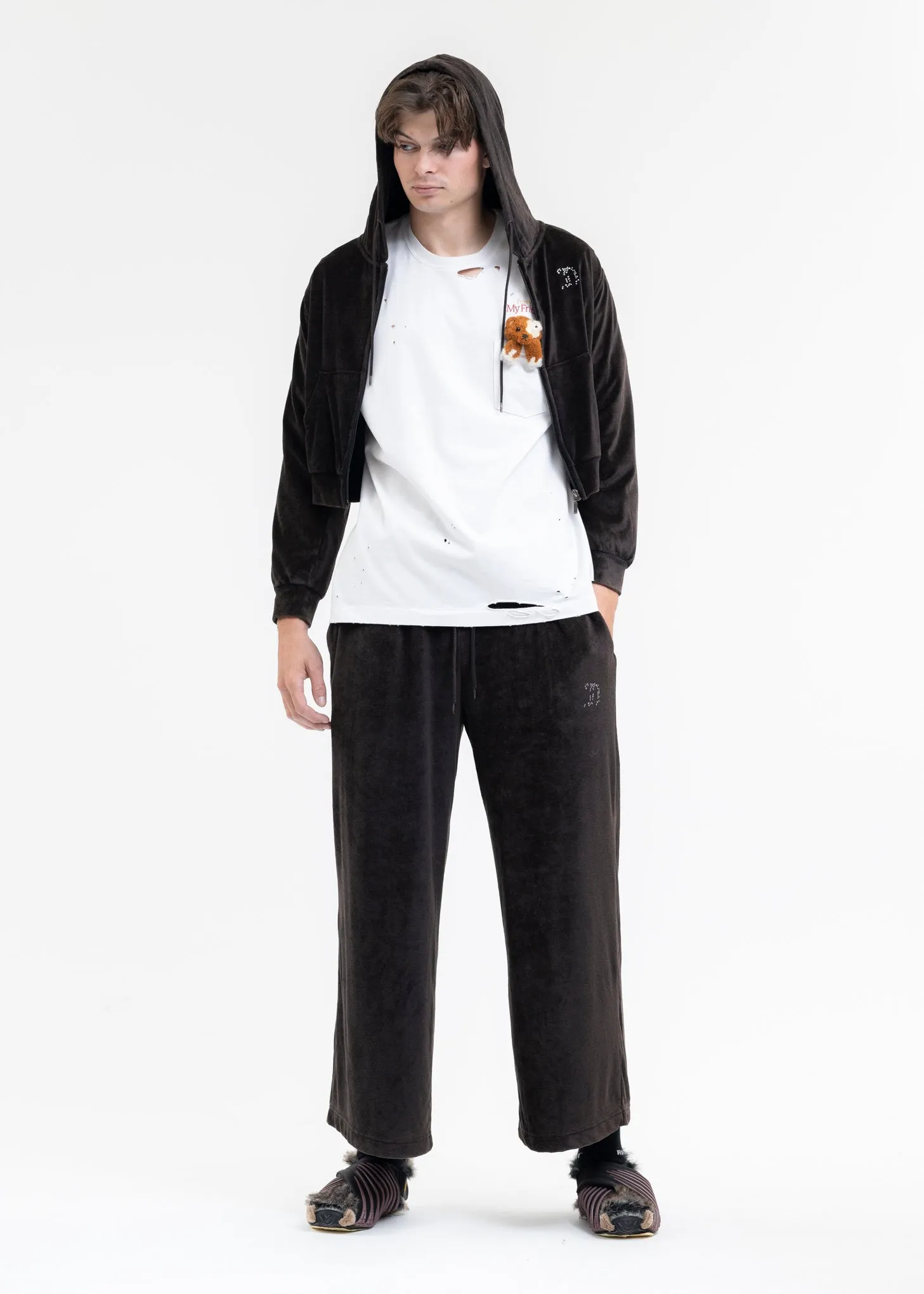 BLACK VELOUR TRACK JACKET