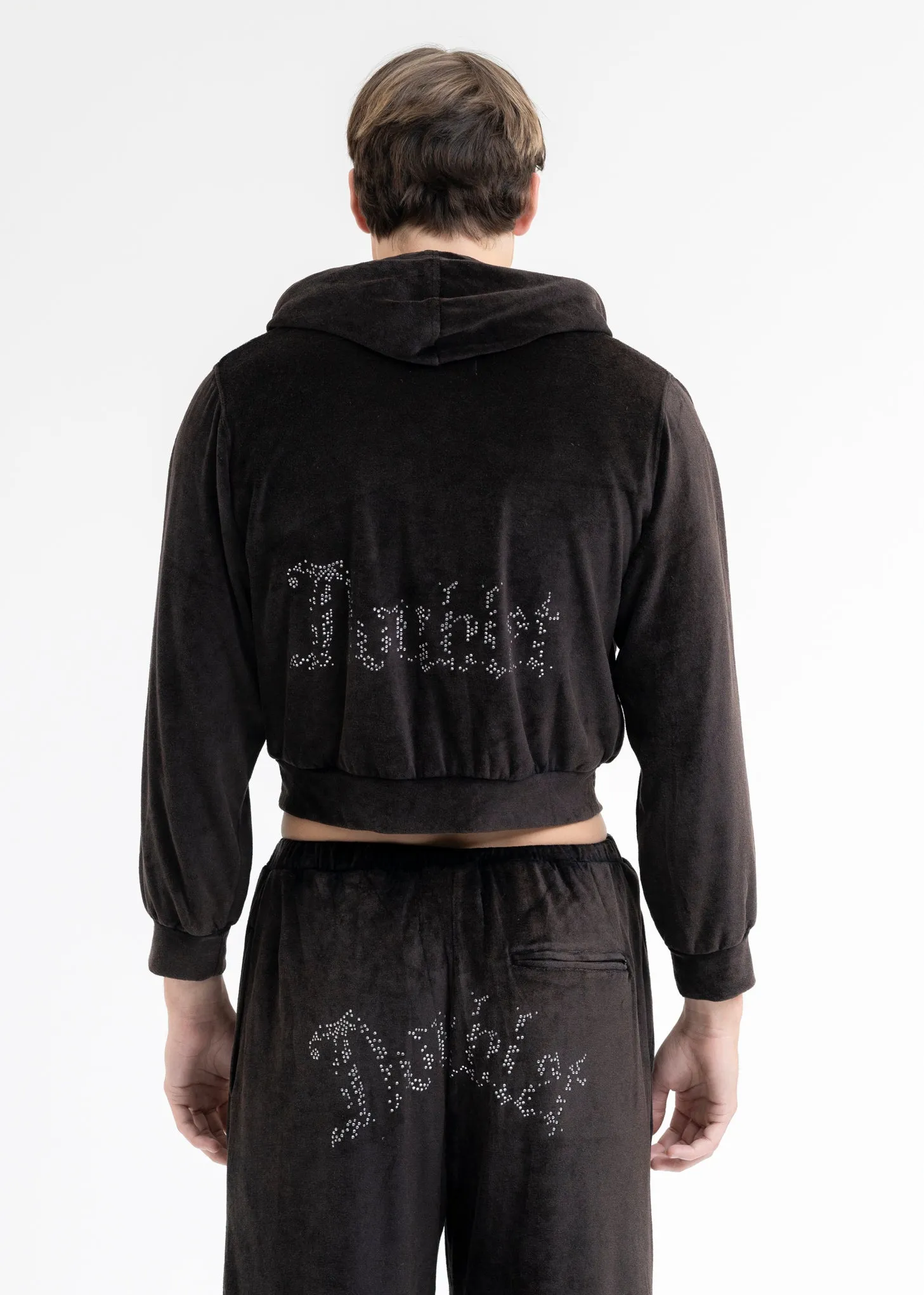 BLACK VELOUR TRACK JACKET