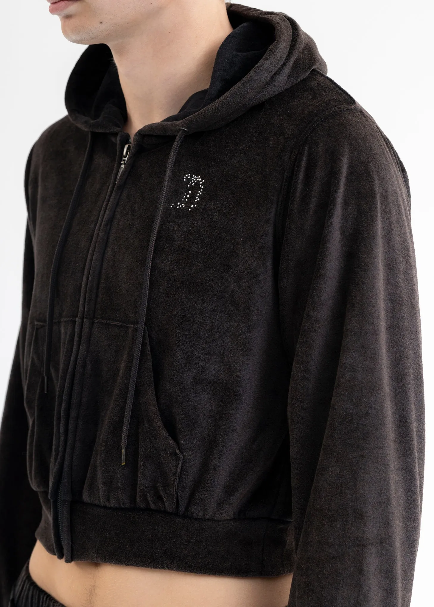 BLACK VELOUR TRACK JACKET