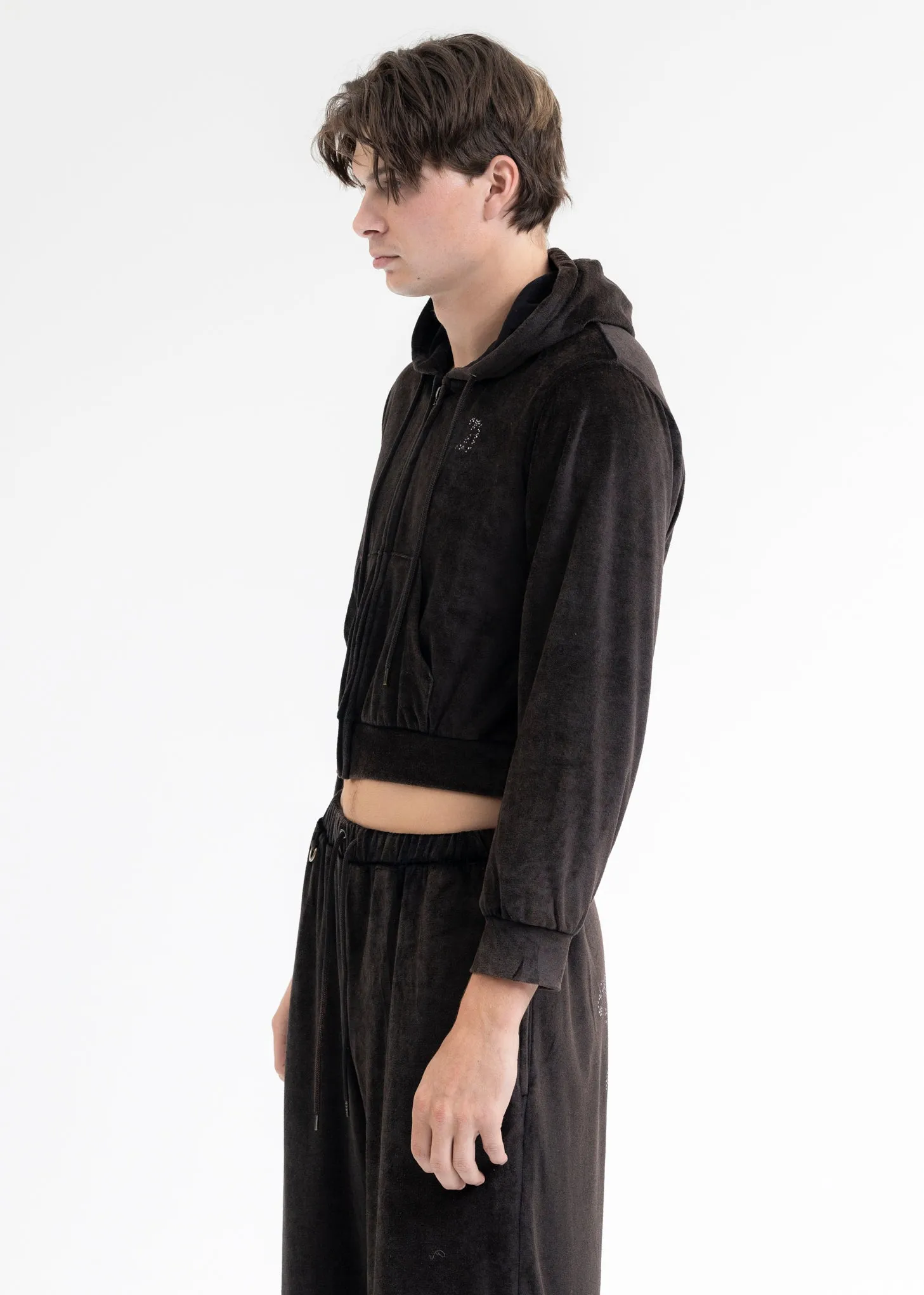 BLACK VELOUR TRACK JACKET