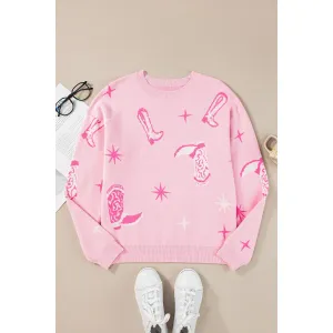 Boots Round Neck Long Sleeve Top