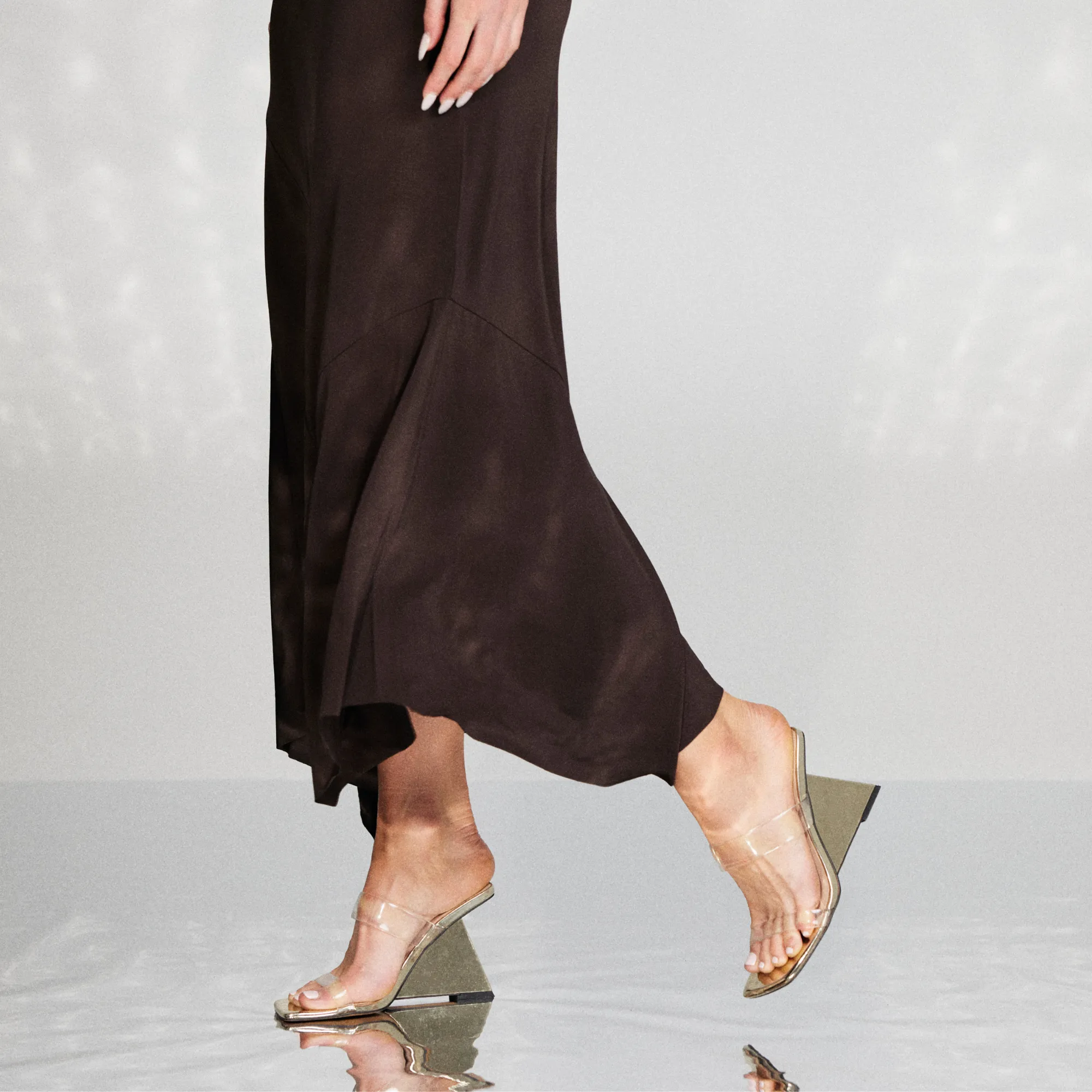 Brooke Wedge Gold Metallic Patent Leather