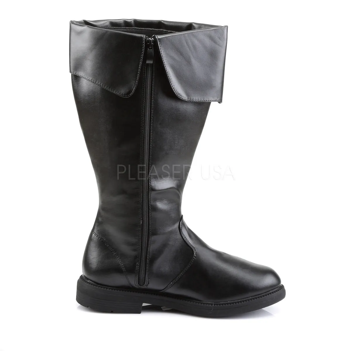 CAPTAIN-105 Men's Black Pu Pirate Boots
