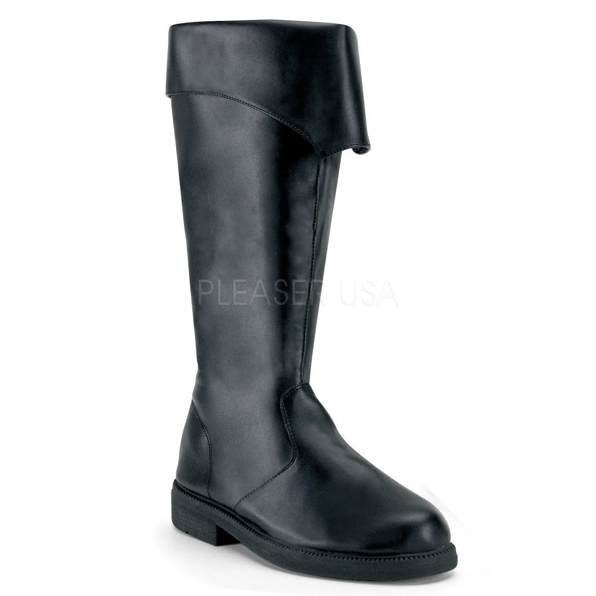 CAPTAIN-105 Men's Black Pu Pirate Boots