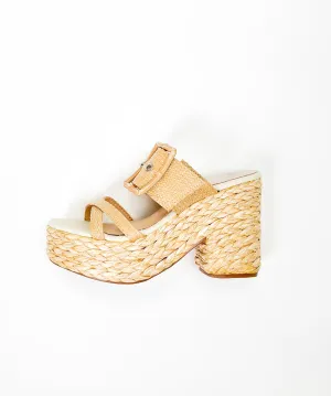 CARMEN STRAPPY RAFFIA PLATFORM