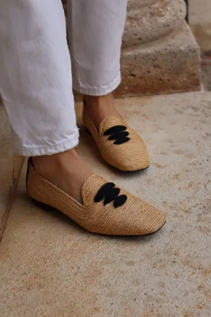 Casablanca Raffia Moccasin