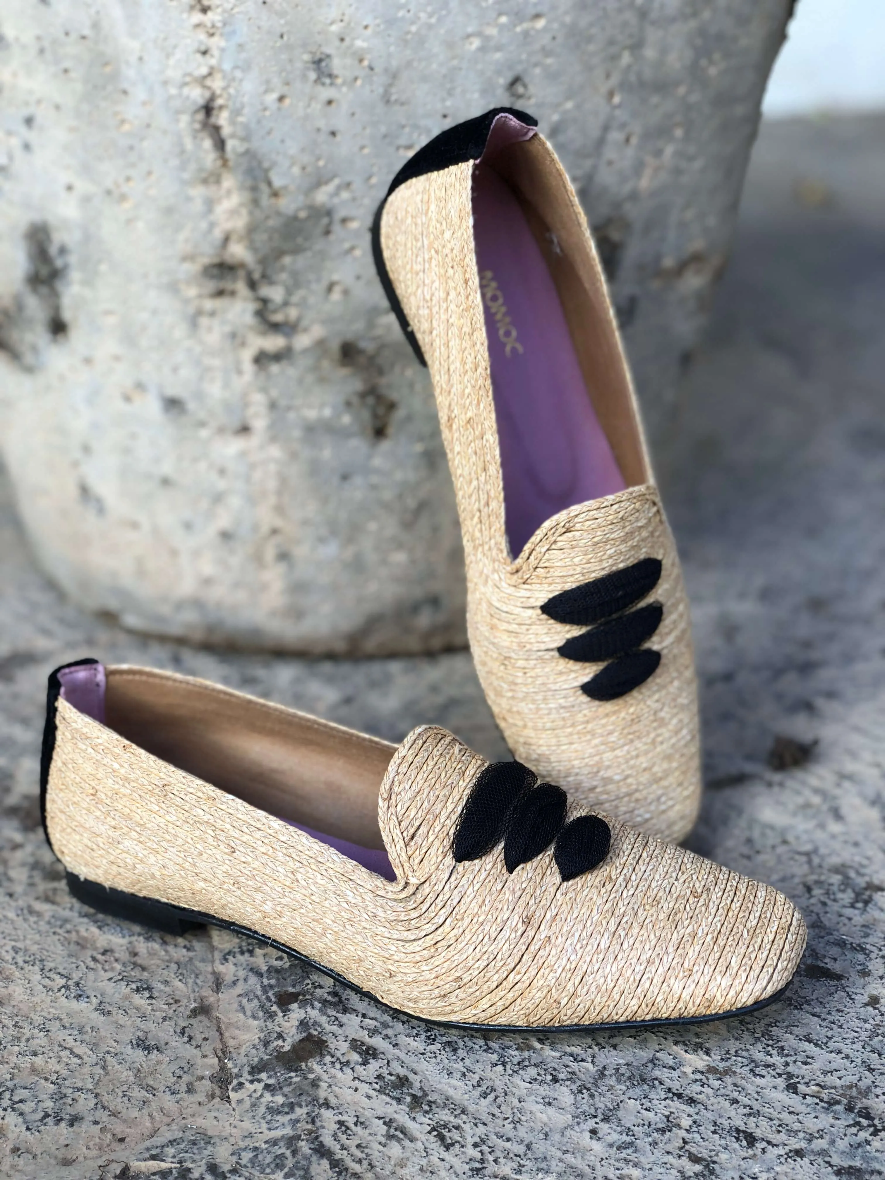 Casablanca Raffia Moccasin