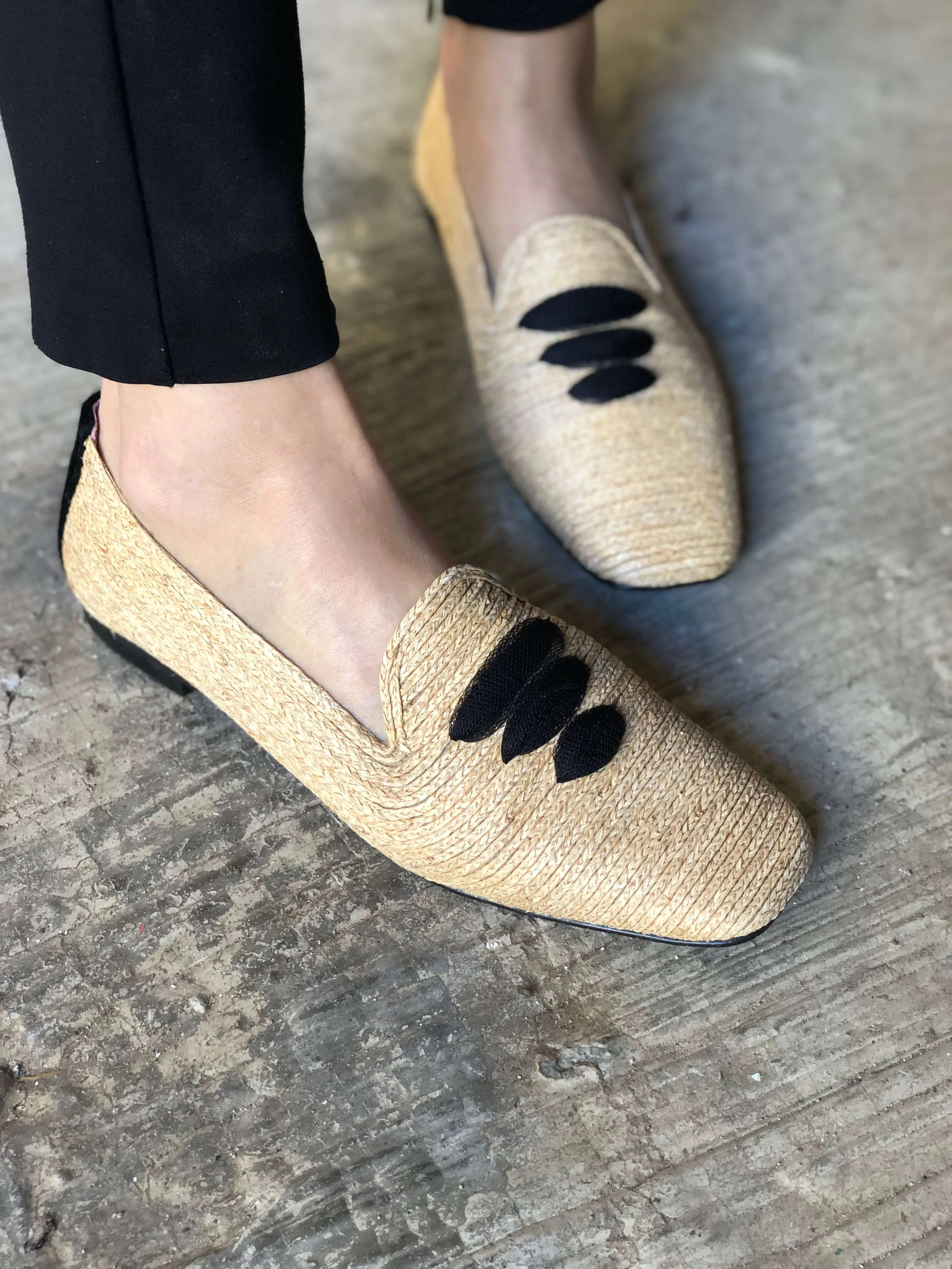 Casablanca Raffia Moccasin