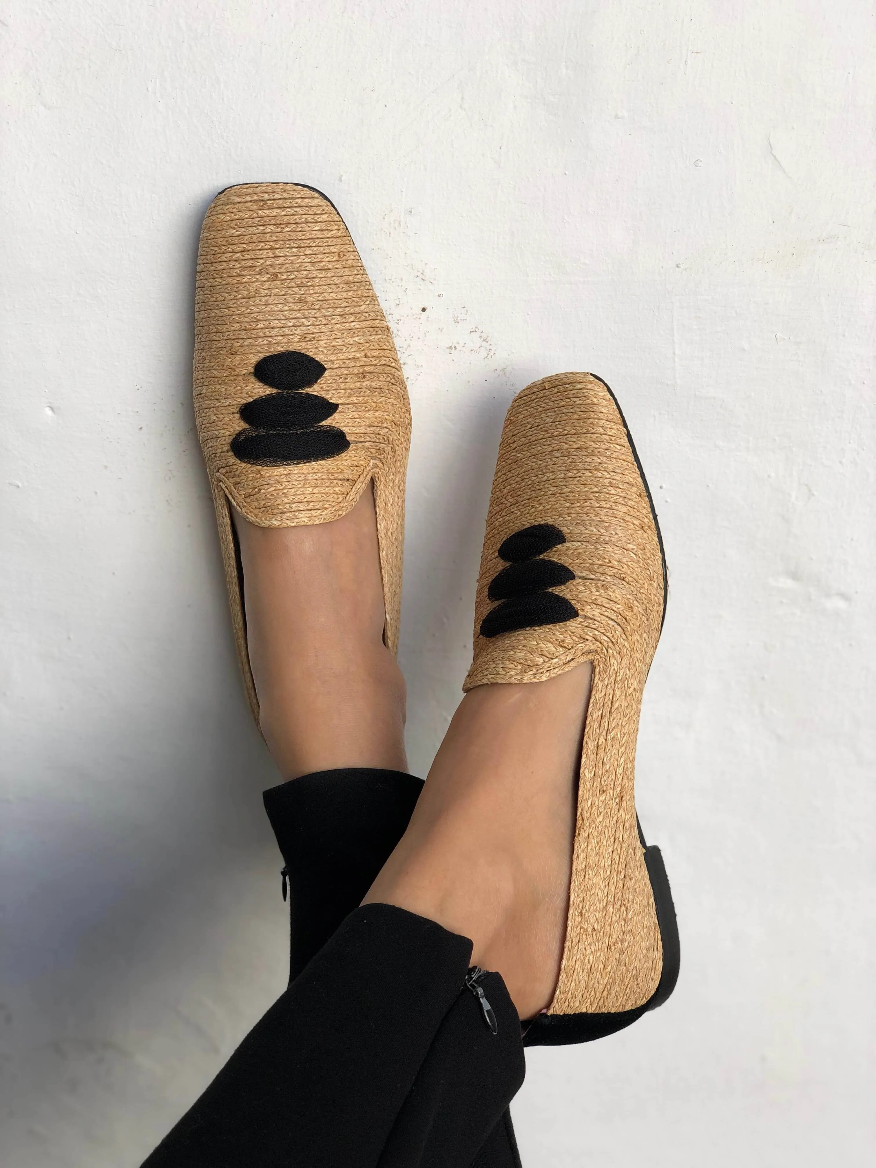 Casablanca Raffia Moccasin