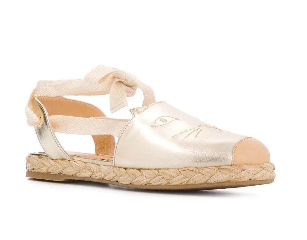Charlotte Olympia Kitty embroidered espadrilles