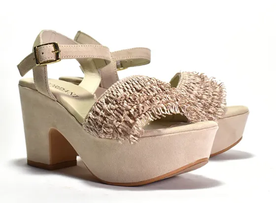 Cordani Liona Raffia Platform Sandal
