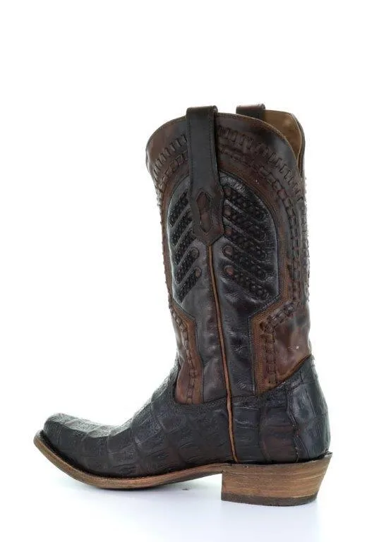 Corral Men's A3635 Cowboy Boot Oil Brown Caiman 30% Off ON SALE LAST PAIR!