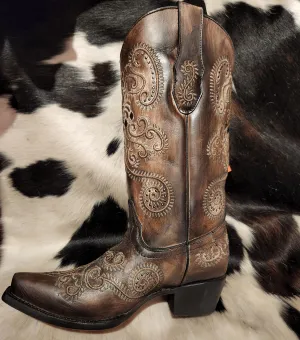 Corral Women's Brown Cowboy Boot with Studs C3848