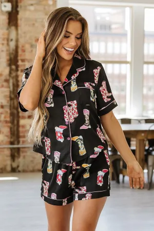 Cowboy Boots Pajama Shorts Set | DROPSHIP