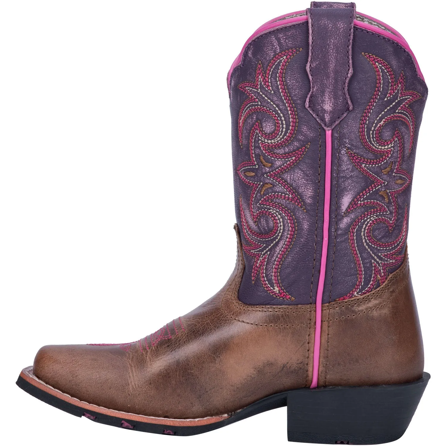 'Dan Post' Youth Majesty Leather Boot - Brown / Purple (3.5Y-6Y)