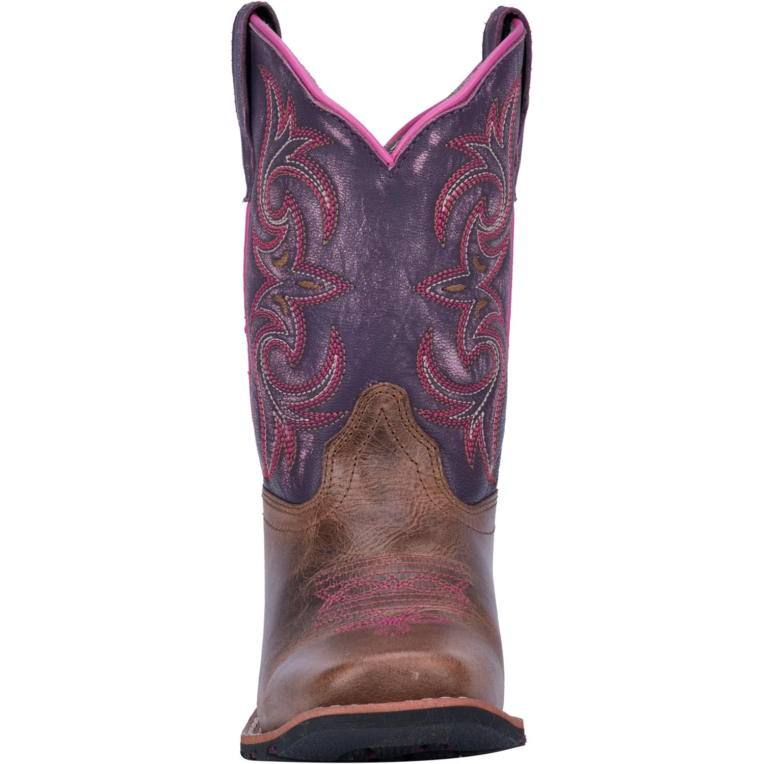 'Dan Post' Youth Majesty Leather Boot - Brown / Purple (3.5Y-6Y)