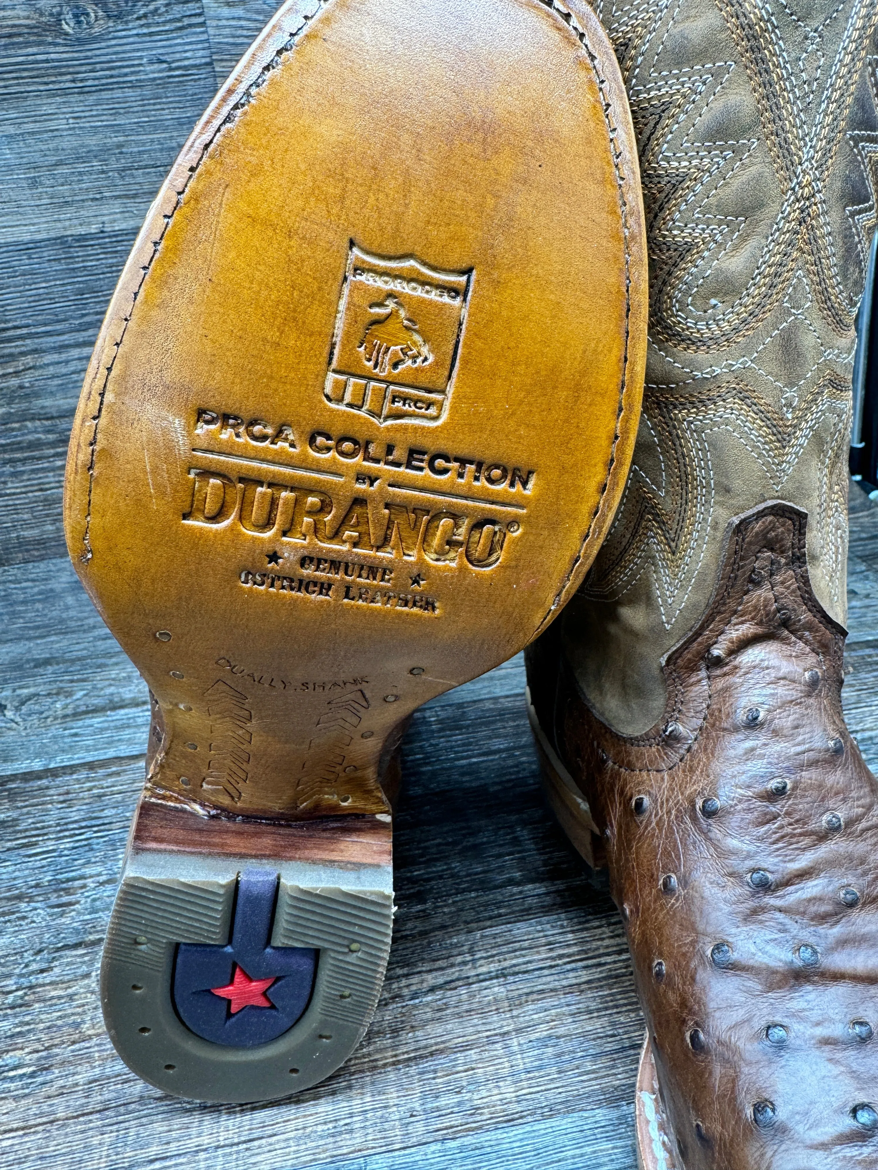 DDB0463 Men's PRCA Full Quill Ostrich Square Toe Western Boot by Durango