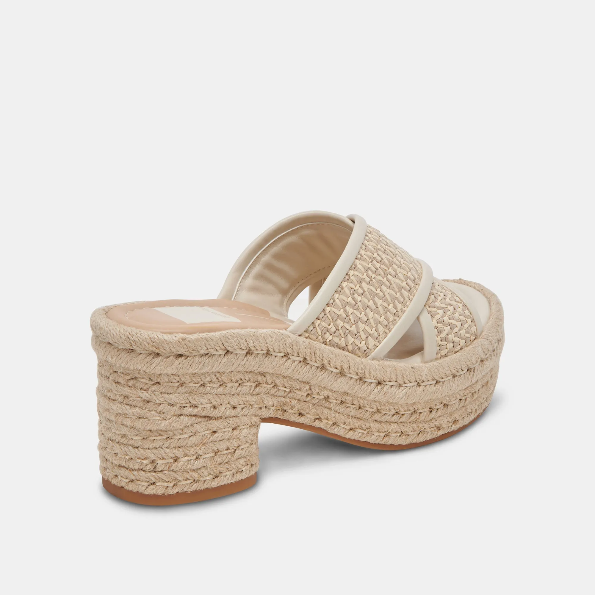 Dolce Vita Eldora Heels in Natural White Raffia
