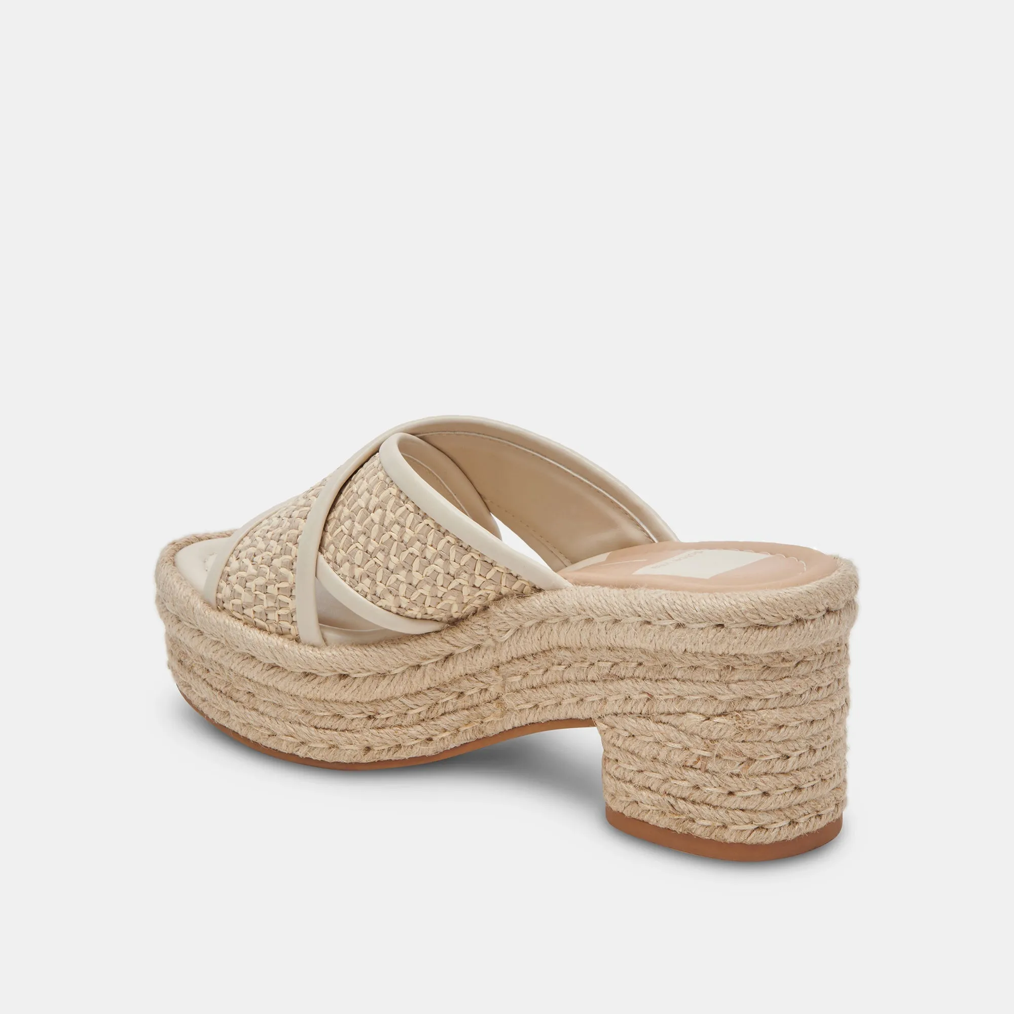 Dolce Vita Eldora Heels in Natural White Raffia