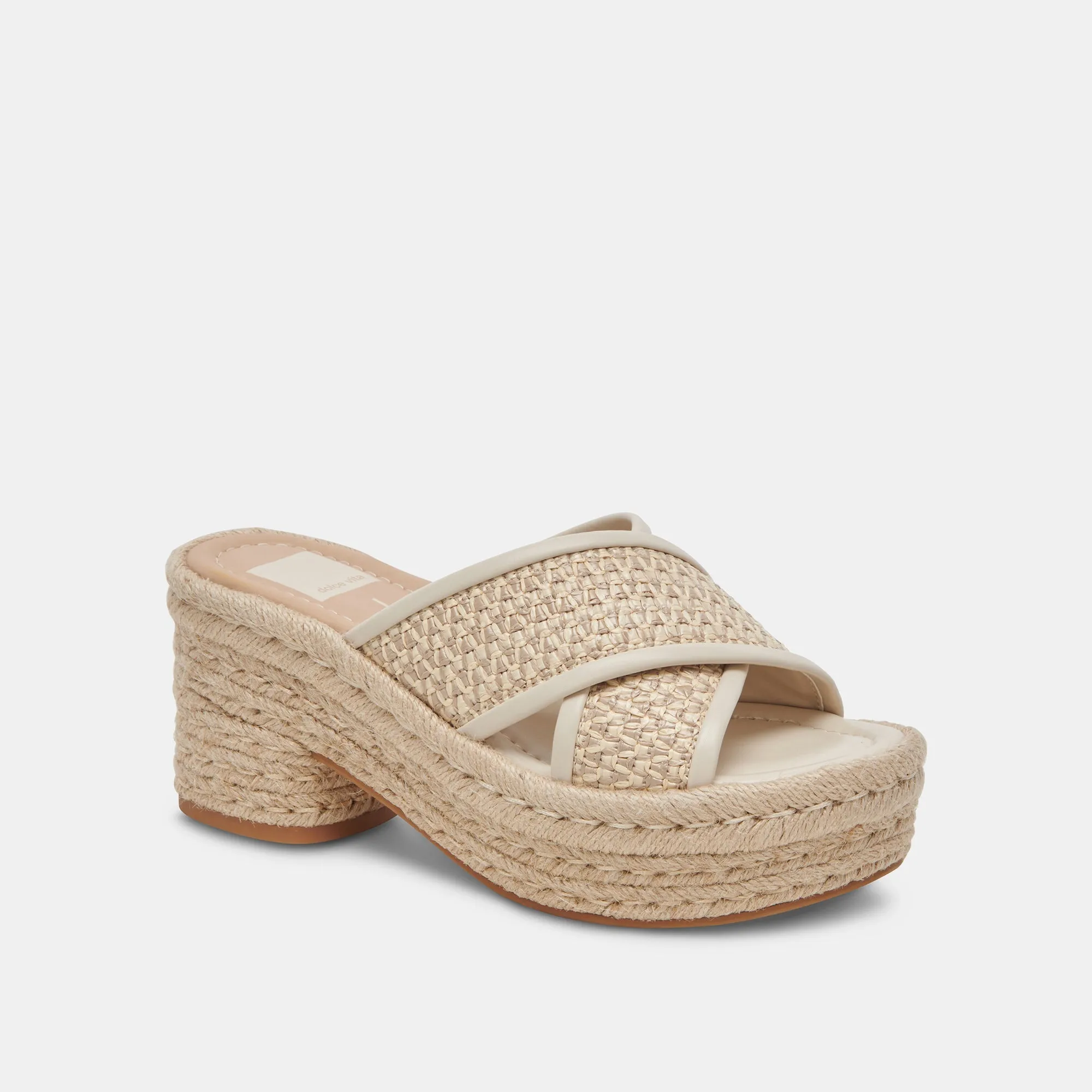 Dolce Vita Eldora Heels in Natural White Raffia