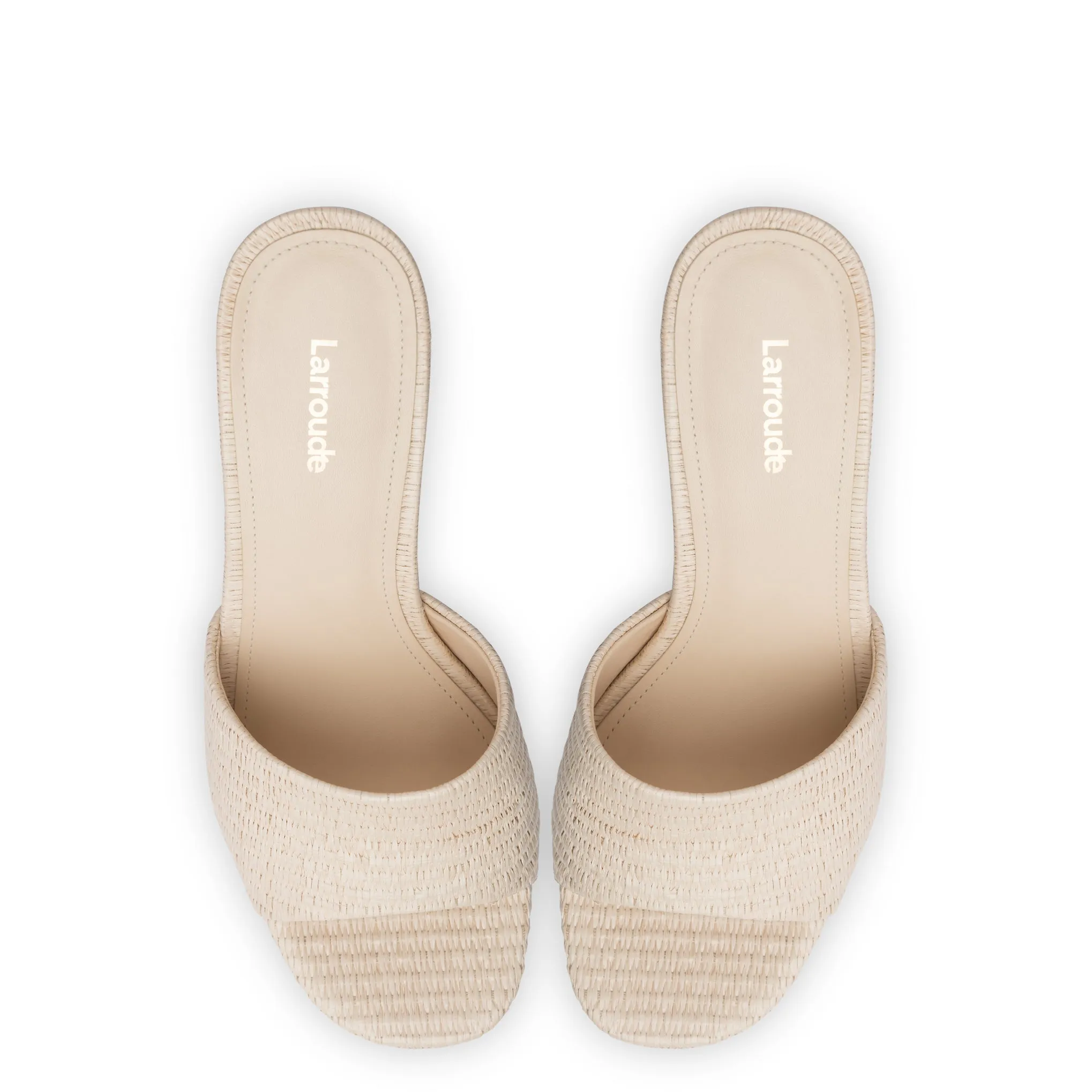 Dolly Mule In Natural Raffia by Larroudé