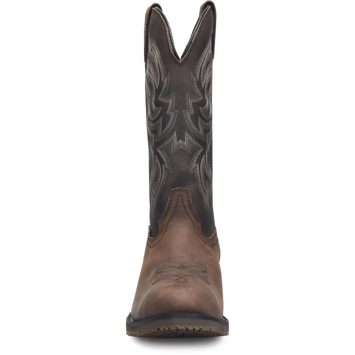 Double H Dark Brown Tascosa J-Toe Western Boots for Men