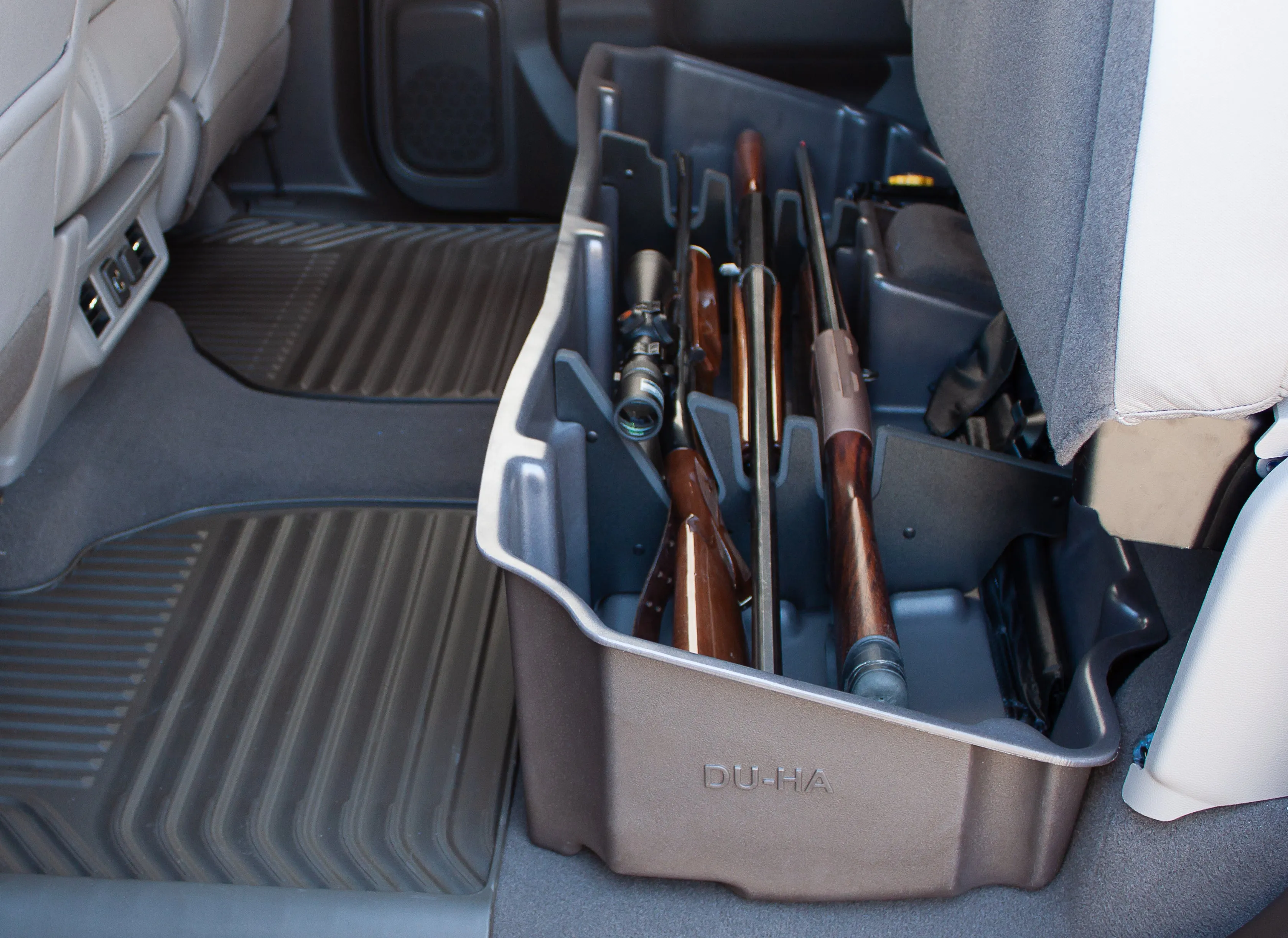 DU-HA 10401 DU-HA® Underseat Storage; Incl. Gun Rack/Organizer; Brown;