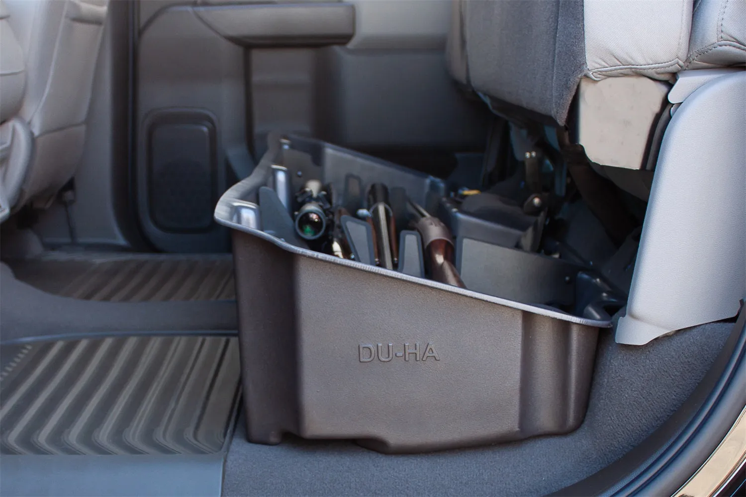 DU-HA 10401 DU-HA® Underseat Storage; Incl. Gun Rack/Organizer; Brown;