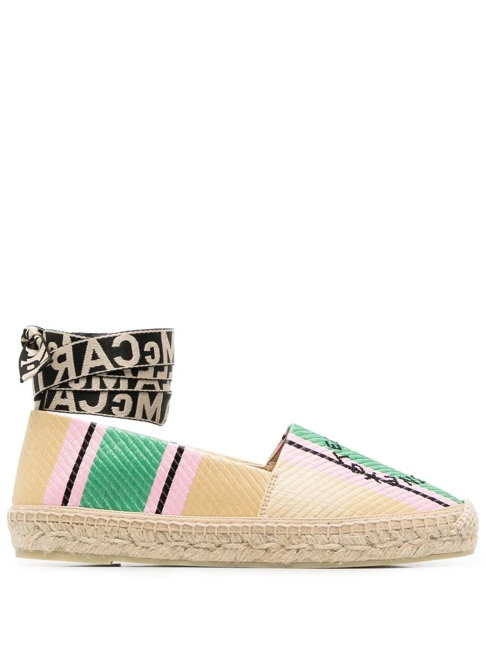 Embroidered flat sandals