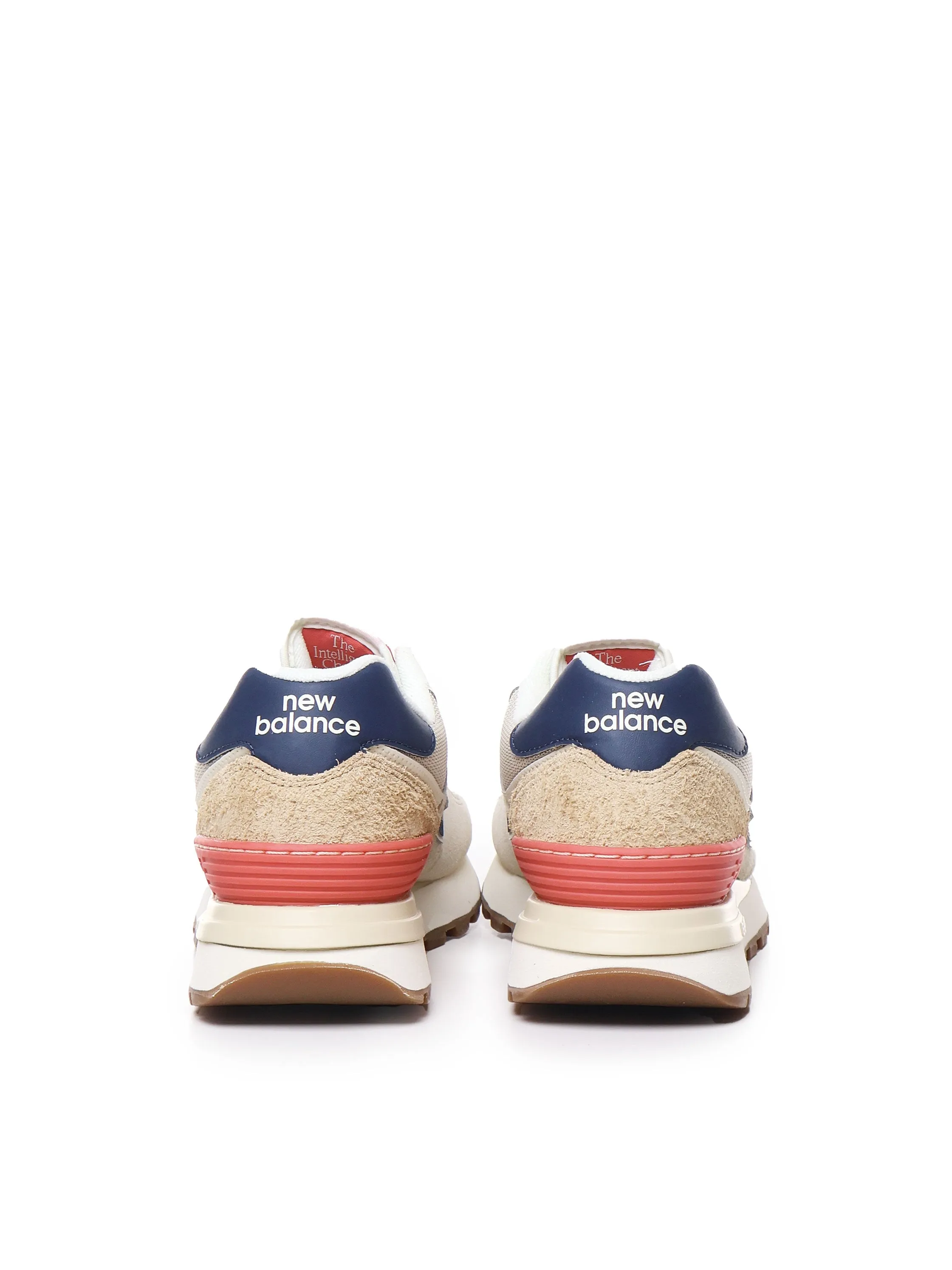 Grey, Tan and Red Sneakers