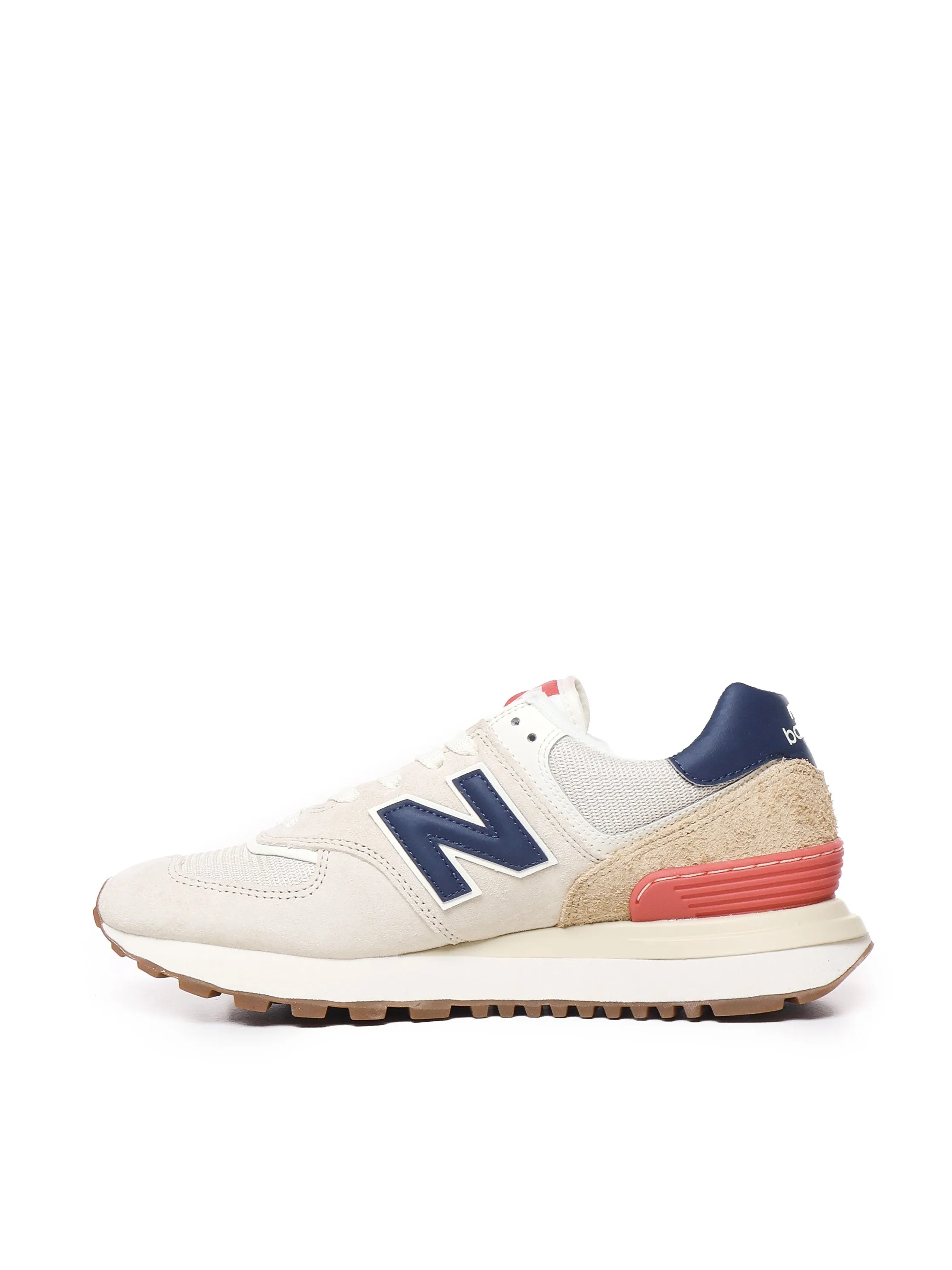Grey, Tan and Red Sneakers