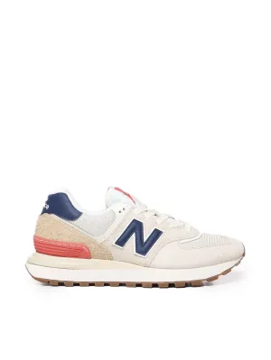 Grey, Tan and Red Sneakers
