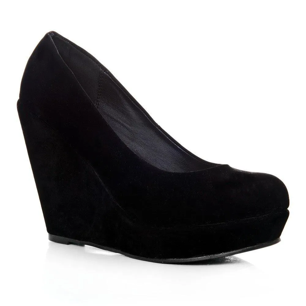 Haylee Wedge High Heeled Platform Court Shoe