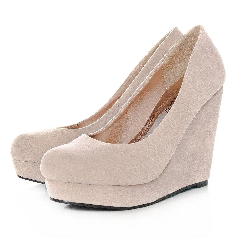 Haylee Wedge High Heeled Platform Court Shoe