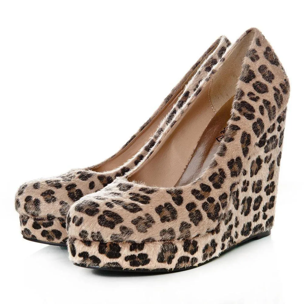Haylee Wedge High Heeled Platform Court Shoe
