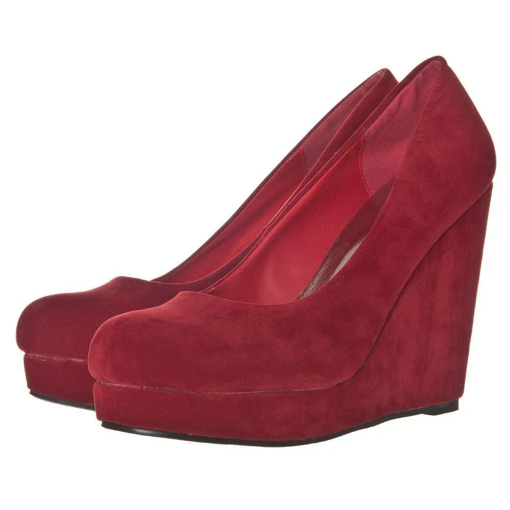 Haylee Wedge High Heeled Platform Court Shoe